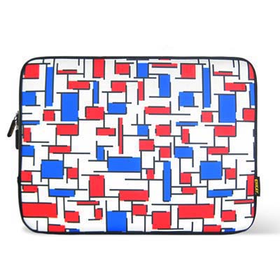 ENKAY ENK-2003 2-color Lattice Pattern Thermal Printing Soft Sleeve Case Zipper Bag for 9 / 9.7 inch Laptop (Red+Blue)